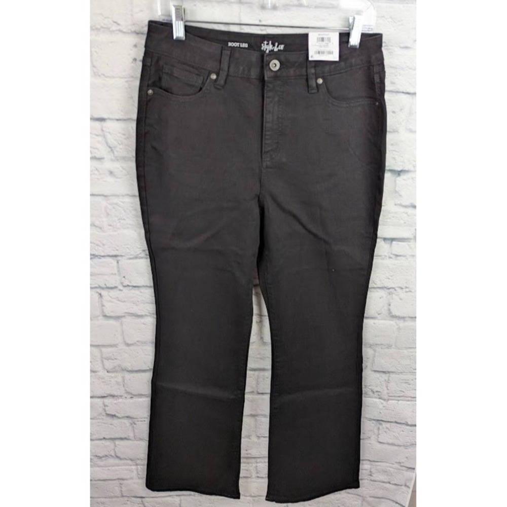 Style & Co Women's High Rise Bootcut Jeans Size 10 Slimming Pockets Black